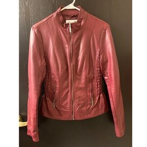 Red leather jacket